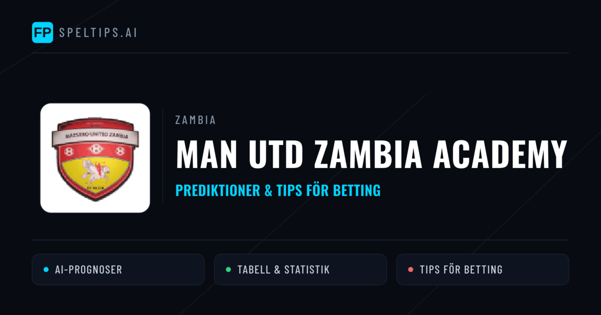 Man Utd Zambia Academy Prognoser & Statistik