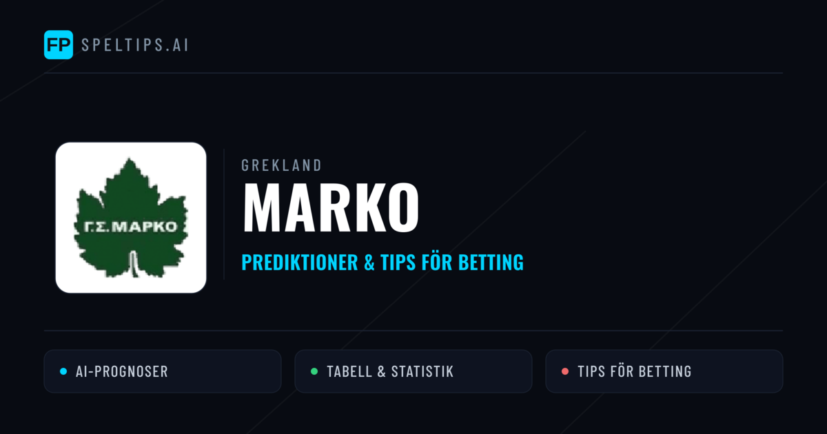 Marko Prognoser & Statistik