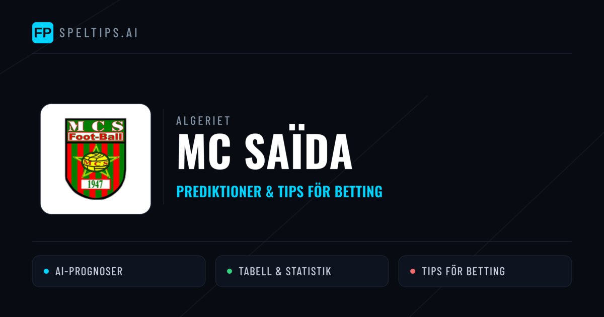 MC Saïda Prognoser & Statistik