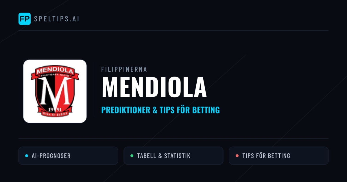 Mendiola Prognoser & Statistik