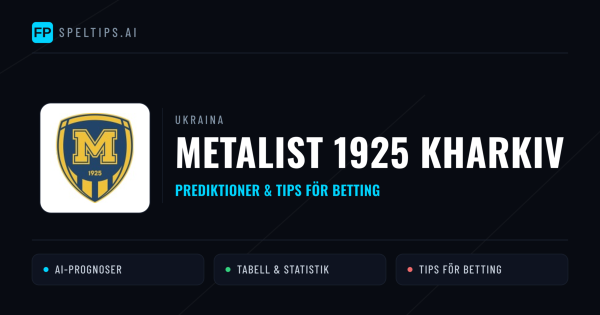 Metalist 1925 Kharkiv Prognoser & Statistik