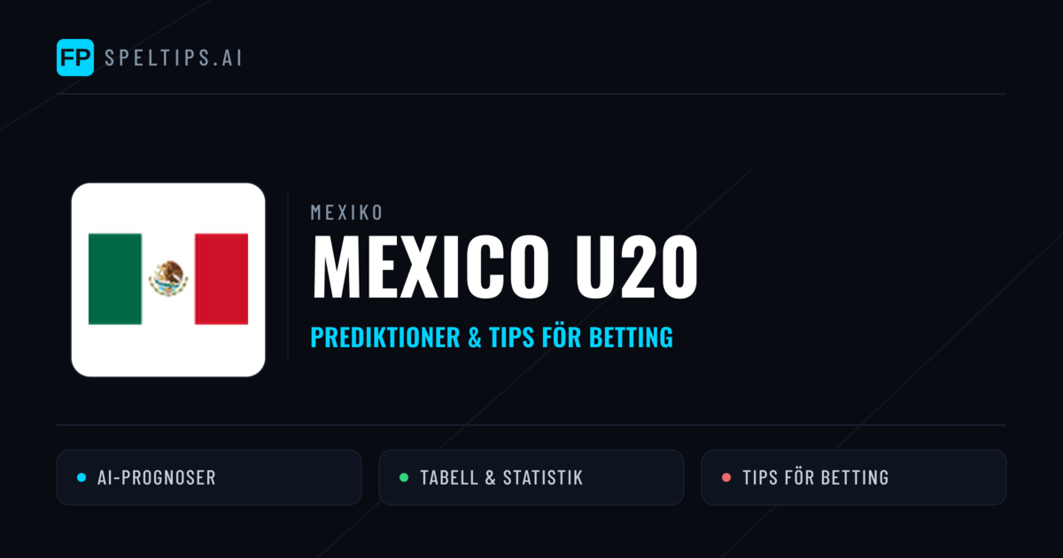 Mexico U20 Prognoser & Statistik