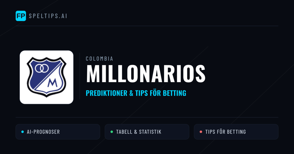Millonarios Prognoser & Statistik