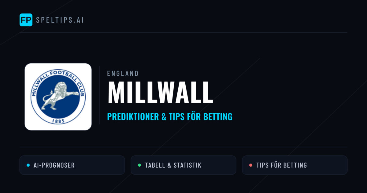 Millwall Prognoser & Statistik