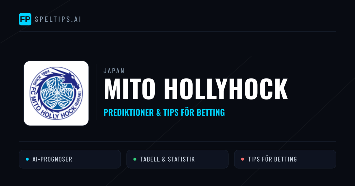 Mito HollyHock Prognoser & Statistik