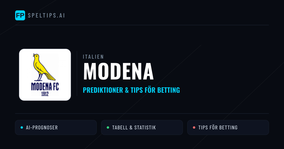 Modena Prognoser & Statistik