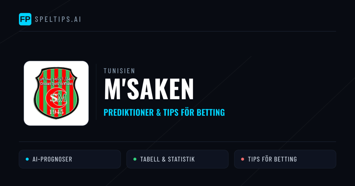 M'saken Prognoser & Statistik