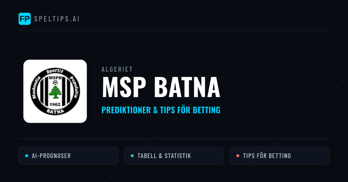 MSP Batna Prognoser & Statistik