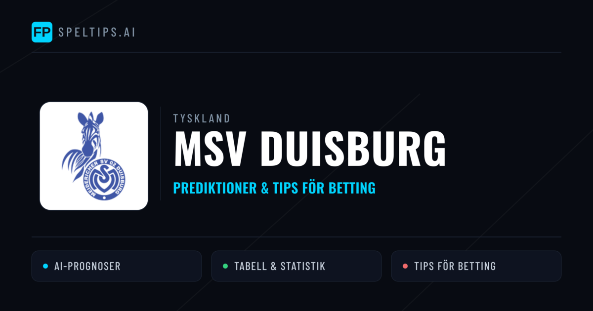 MSV Duisburg Prognoser & Statistik