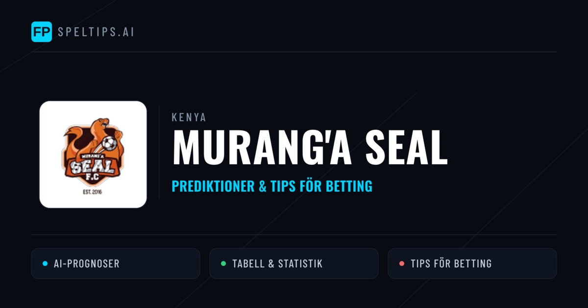 Murang'a SEAL Prognoser & Statistik