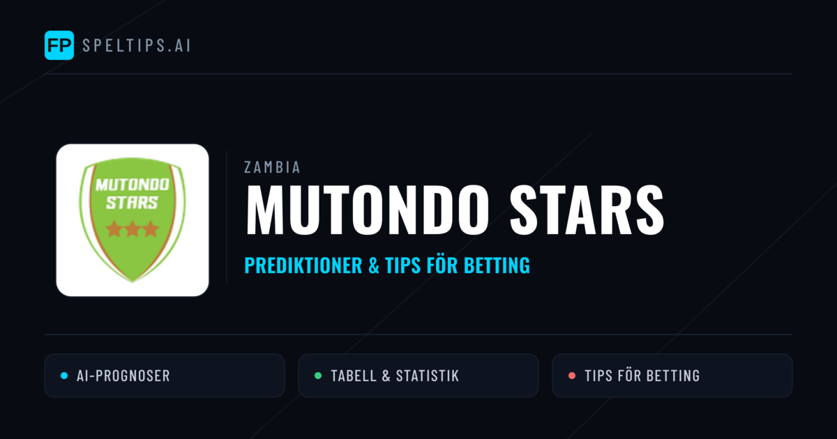 Mutondo Stars Prognoser & Statistik