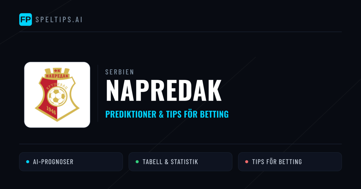 Napredak Prognoser & Statistik