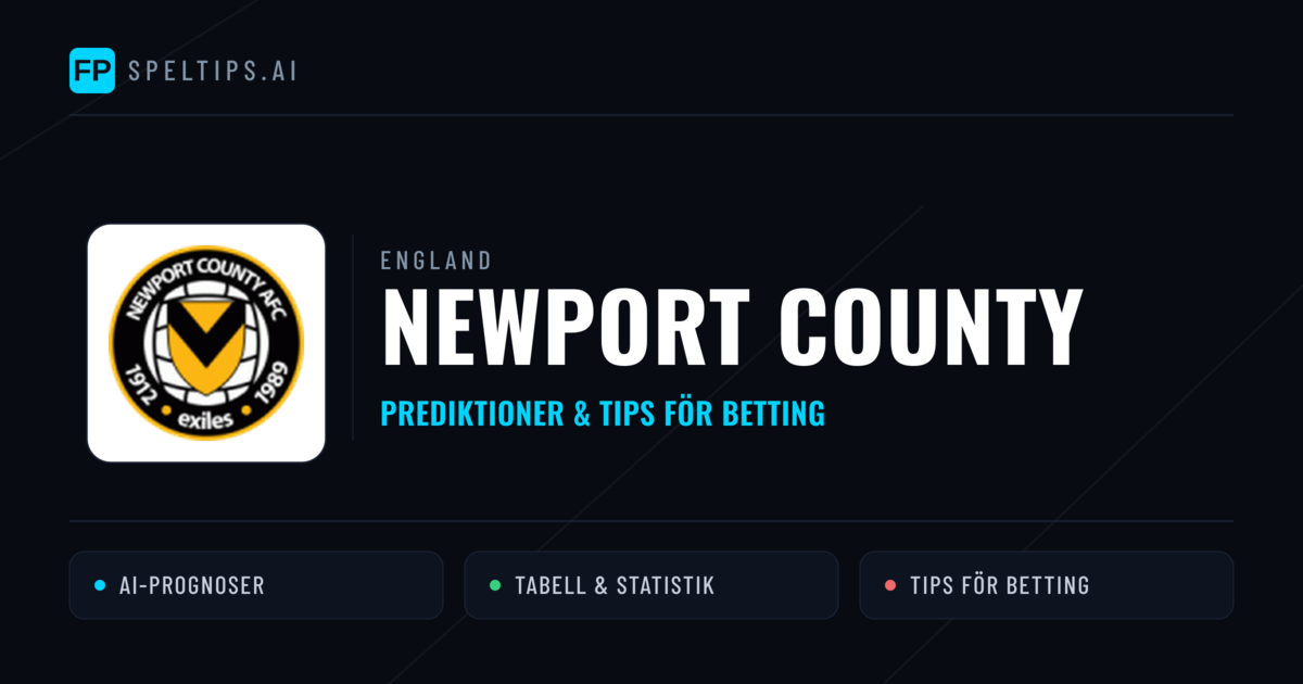 Newport County Prognoser & Statistik
