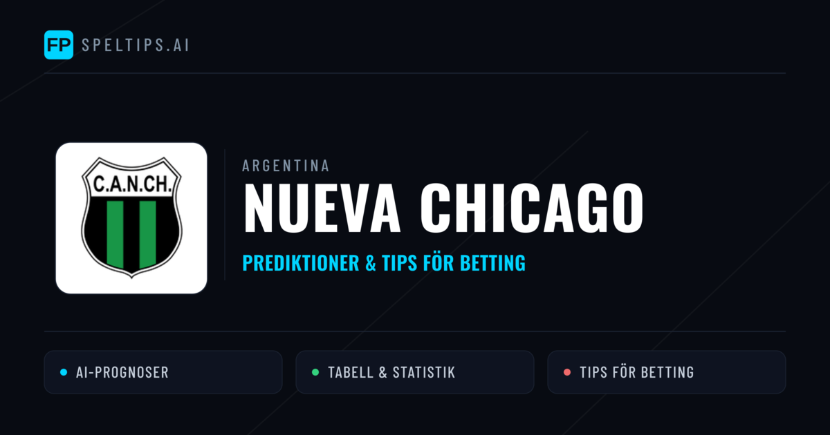 Nueva Chicago Prognoser & Statistik