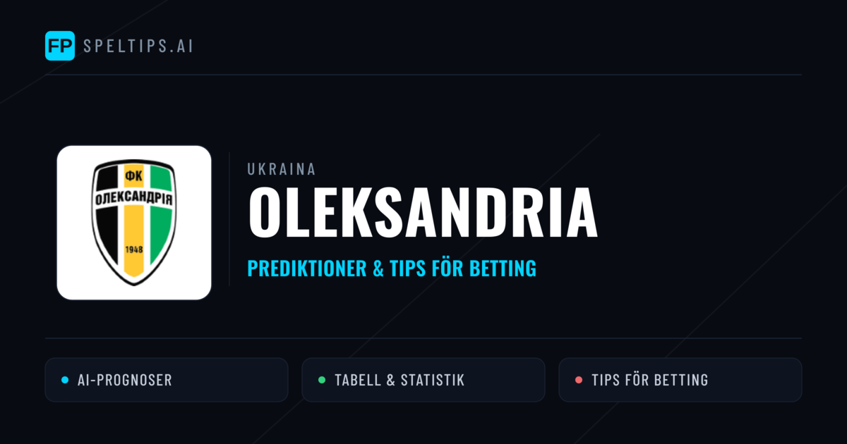 Oleksandria Prognoser & Statistik