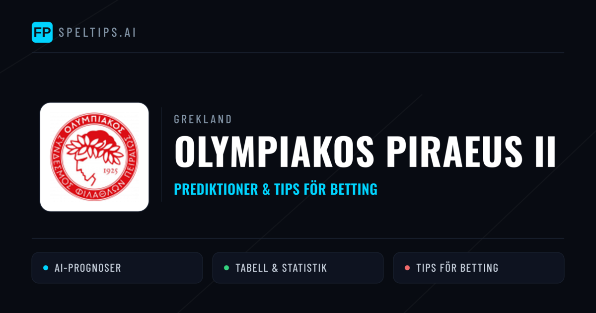 Olympiakos Piraeus II Prognoser & Statistik