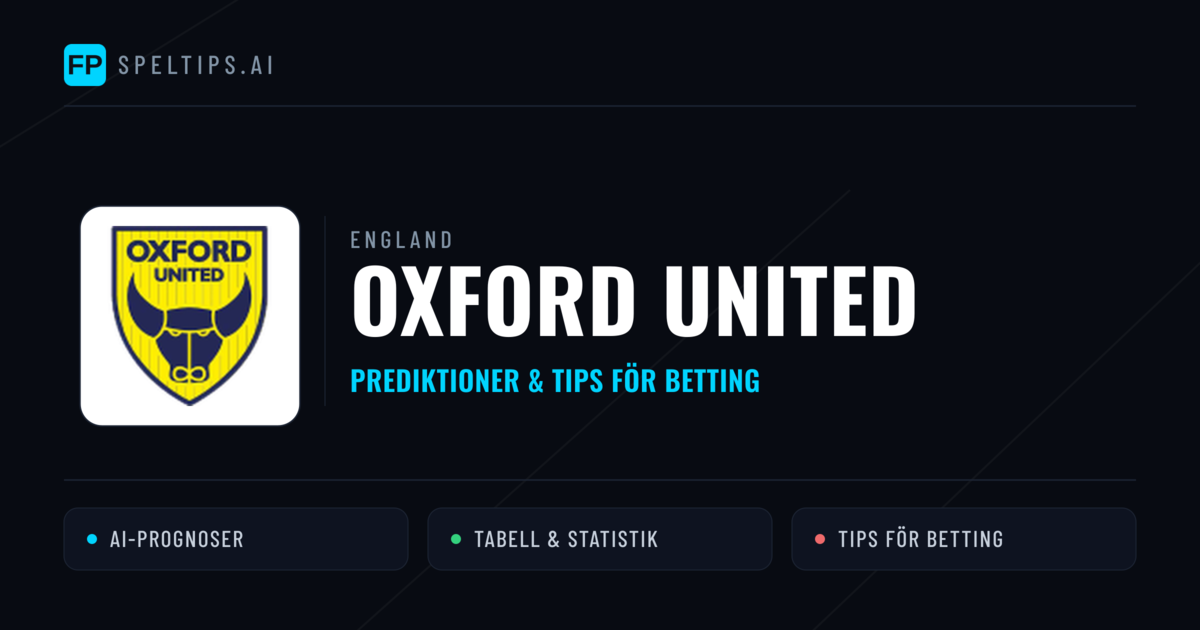 Oxford United Prognoser & Statistik