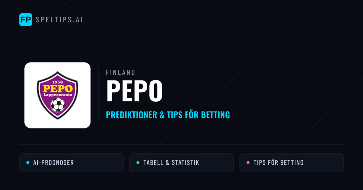 PEPO Prognoser & Statistik