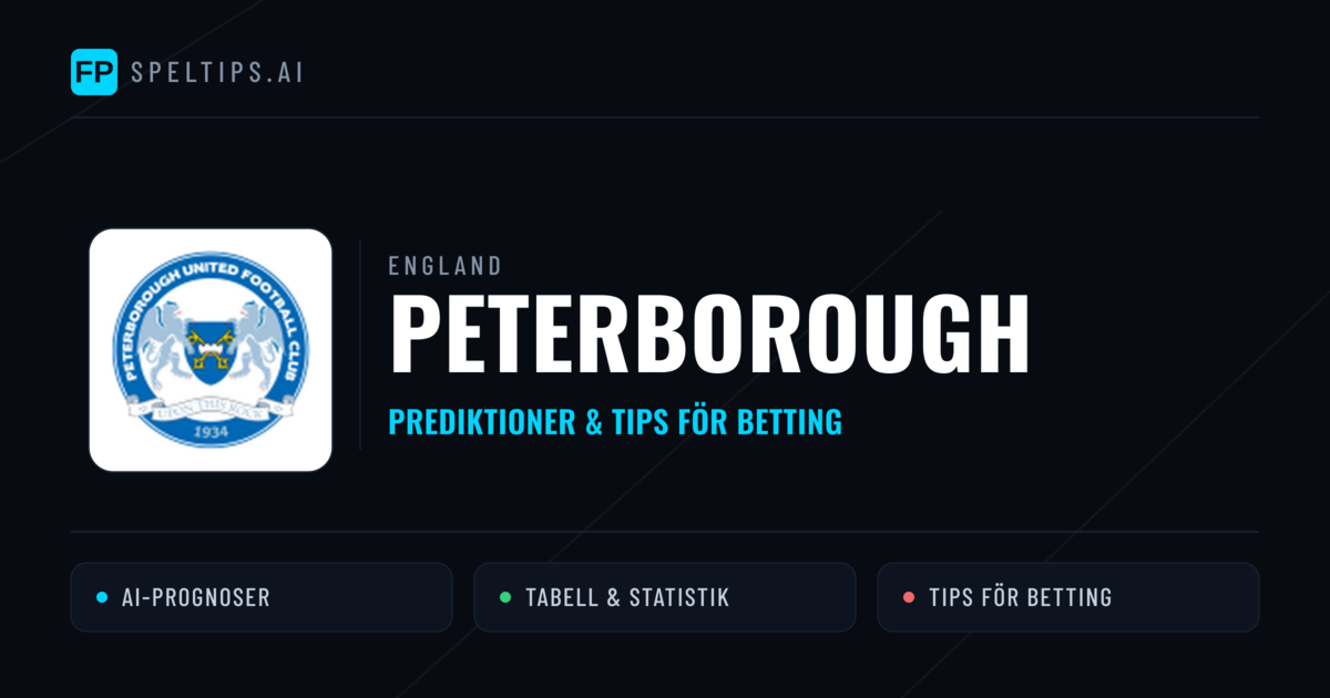 Peterborough Prognoser & Statistik