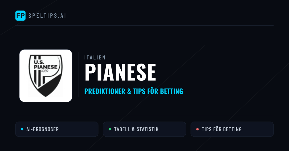 Pianese Prognoser & Statistik