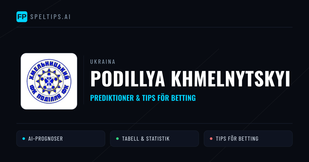 Podillya Khmelnytskyi Prognoser & Statistik