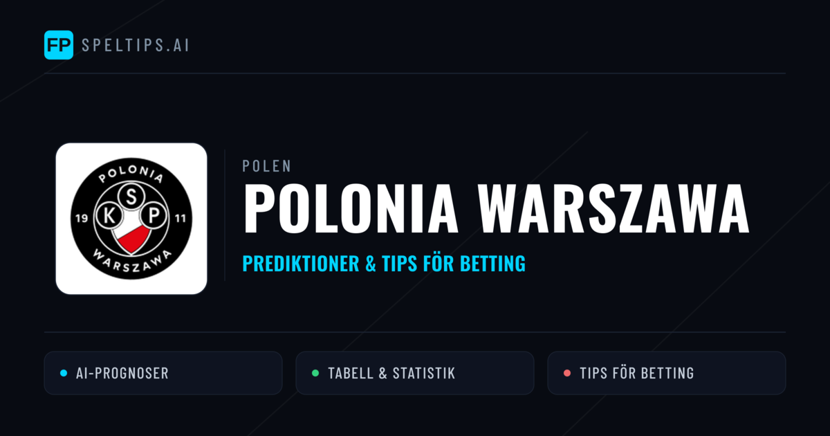 Polonia Warszawa Prognoser & Statistik