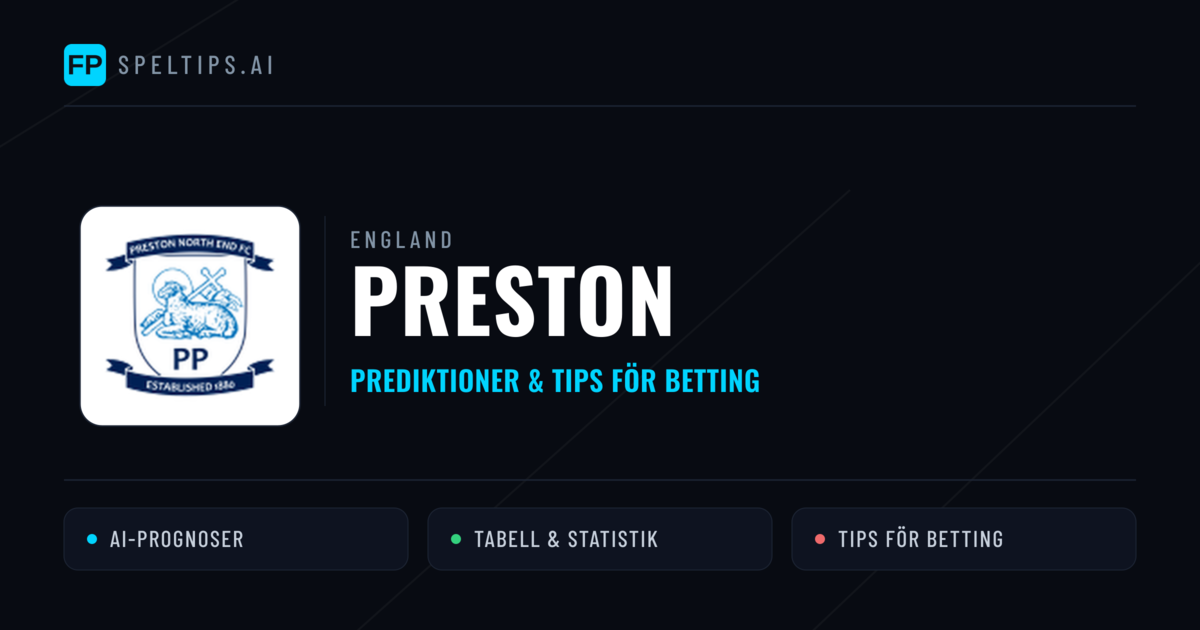 Preston Prognoser & Statistik
