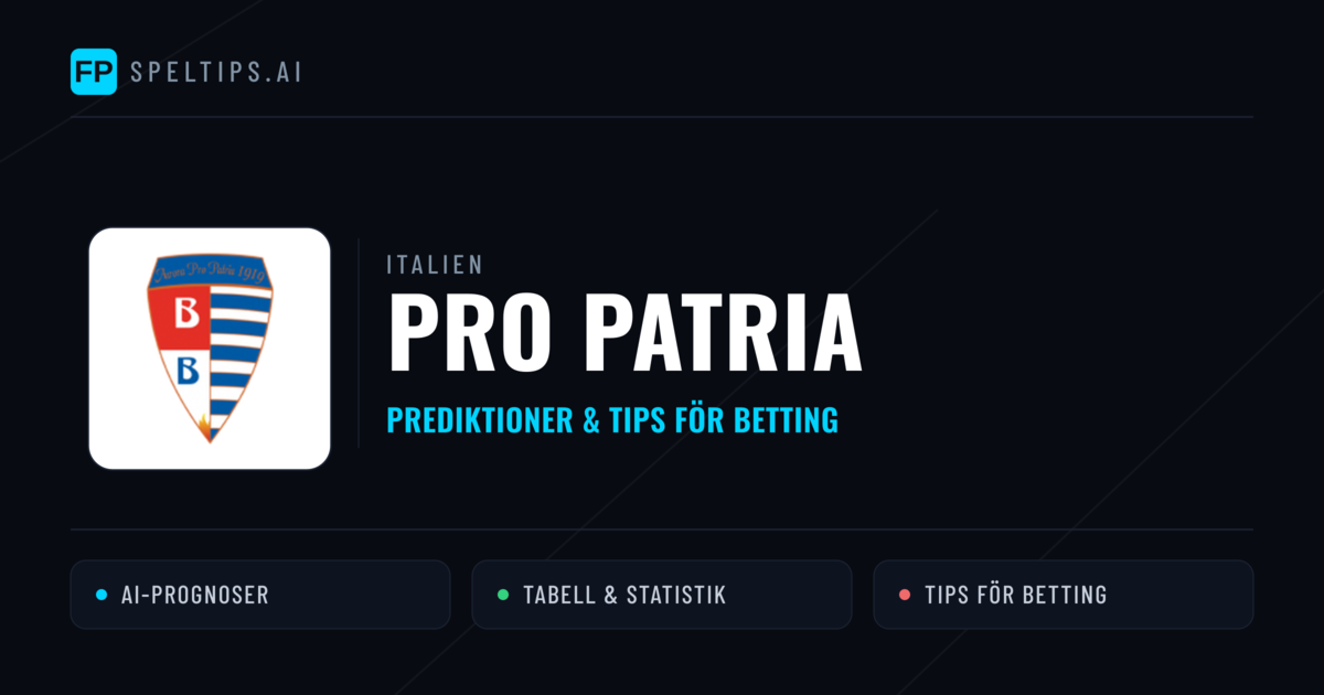 Pro Patria Prognoser & Statistik