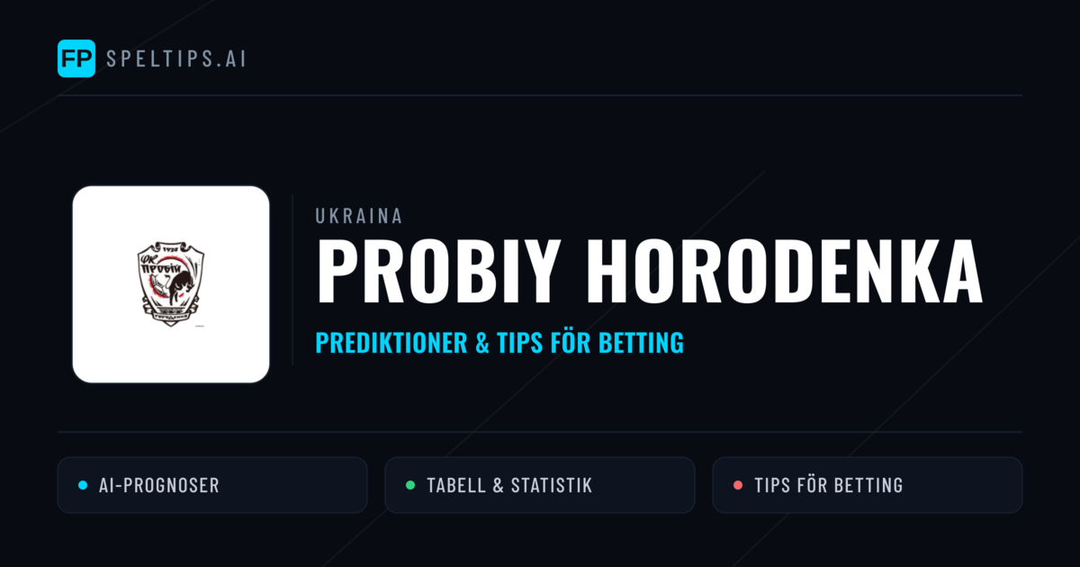 Probiy Horodenka Prognoser & Statistik