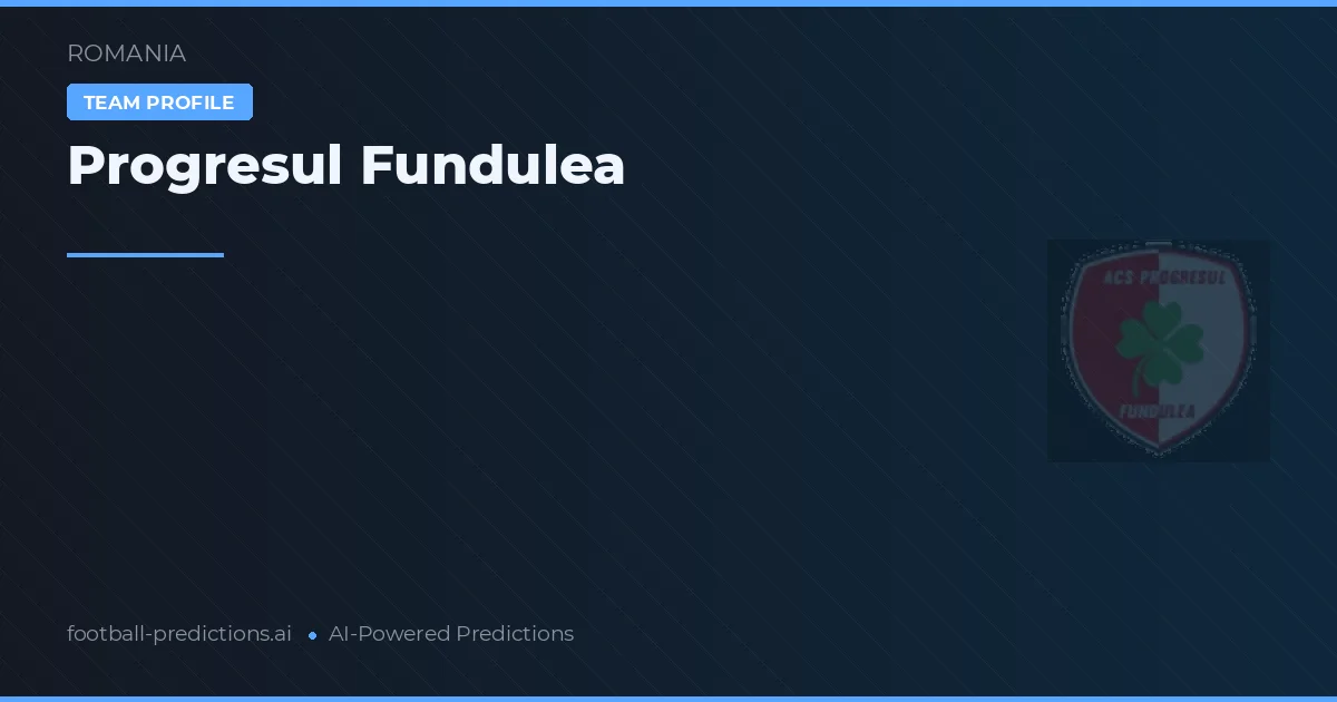 Progresul Fundulea Prognoser & Statistik
