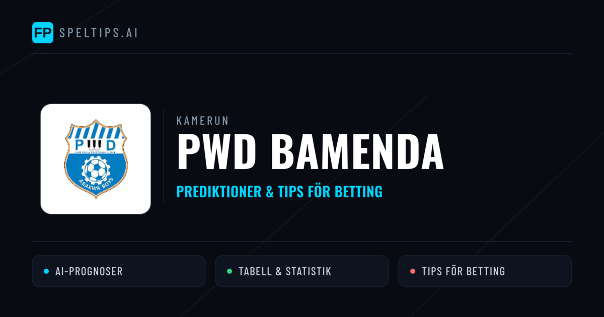 PWD Bamenda Prognoser & Statistik