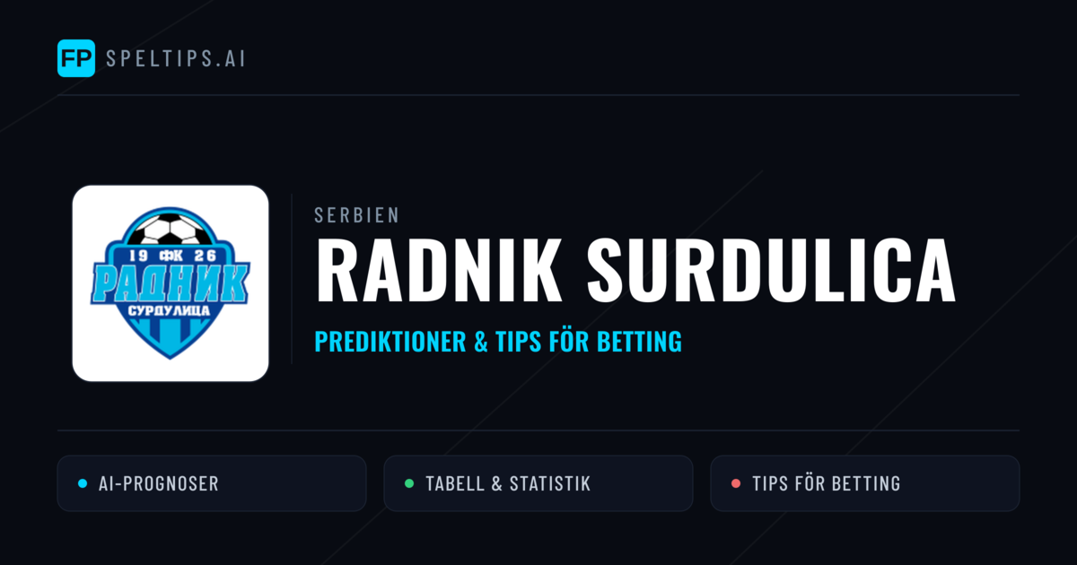 Radnik Surdulica Prognoser & Statistik