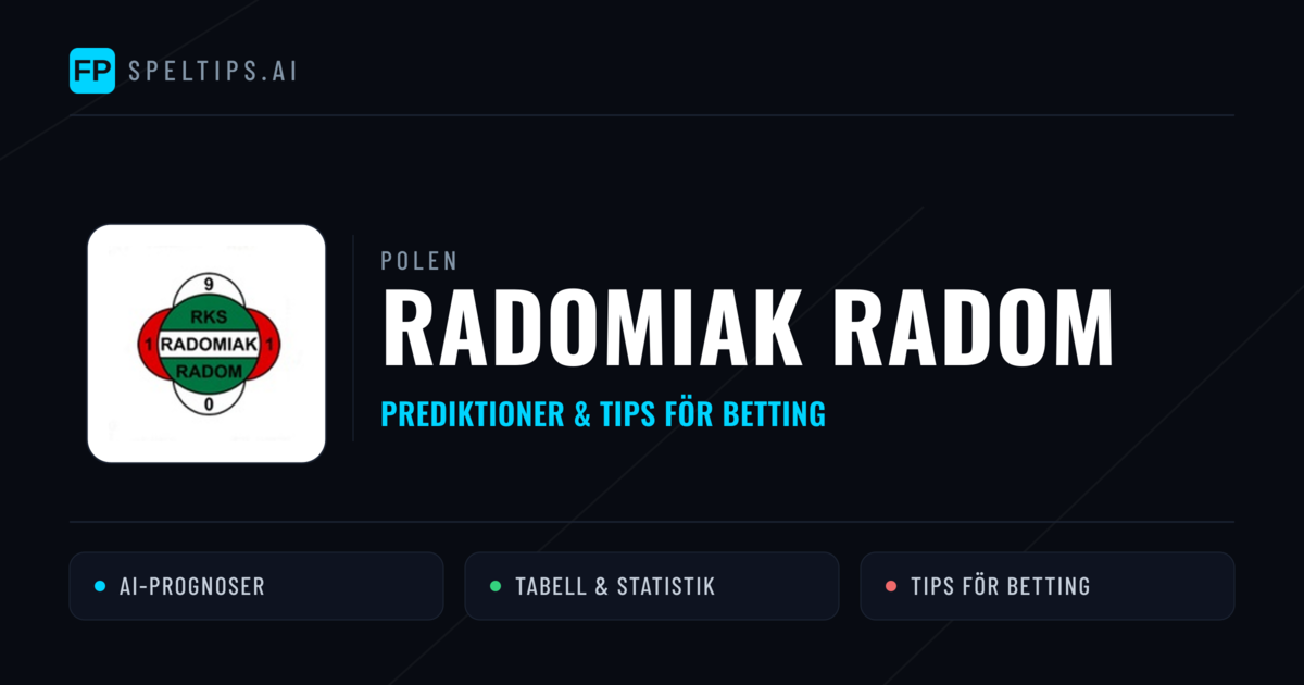Radomiak Radom Prognoser & Statistik