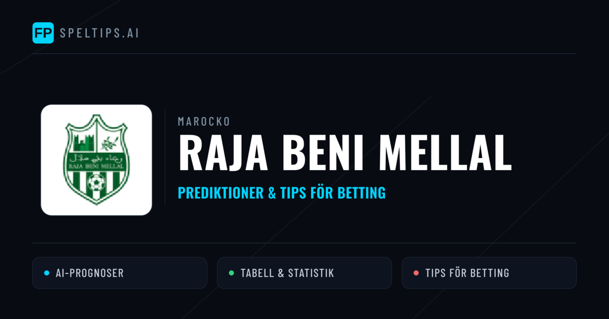 Raja Beni Mellal Prognoser & Statistik