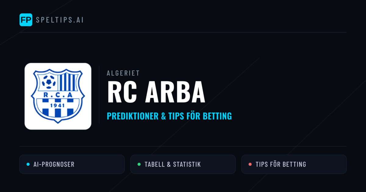 RC Arba Prognoser & Statistik