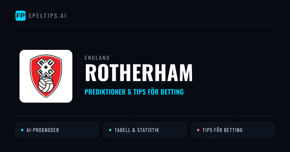 Rotherham Prognoser & Statistik