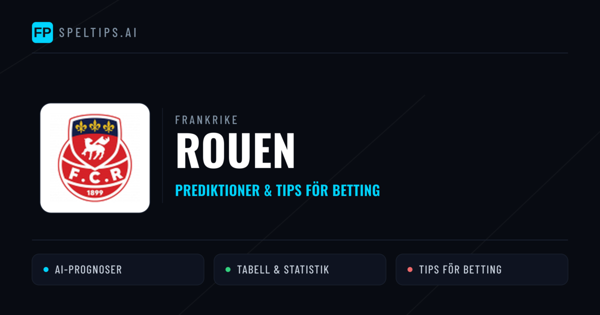 Rouen Prognoser & Statistik
