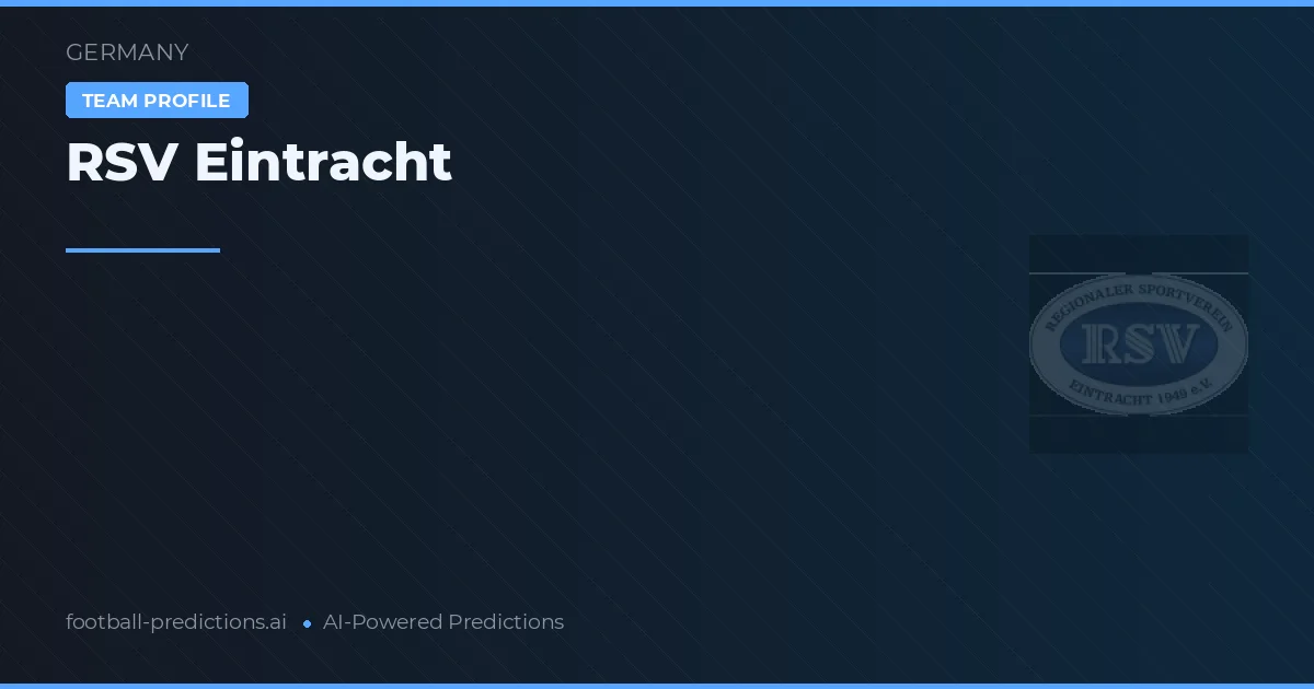 RSV Eintracht Prognoser & Statistik