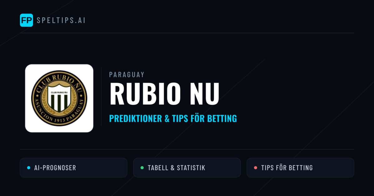 Rubio Nu Prognoser & Statistik