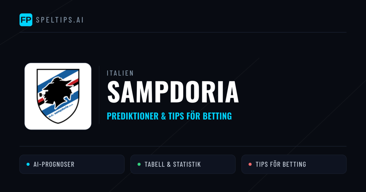 Sampdoria Prognoser & Statistik