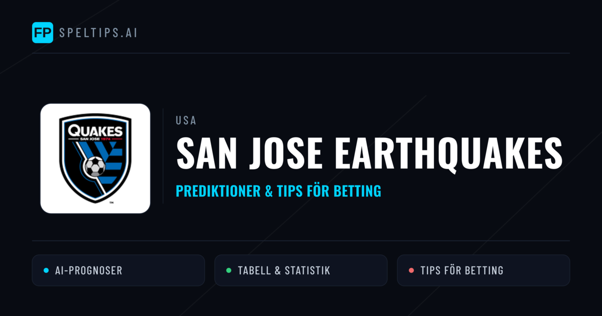 San Jose Earthquakes Prognoser & Statistik