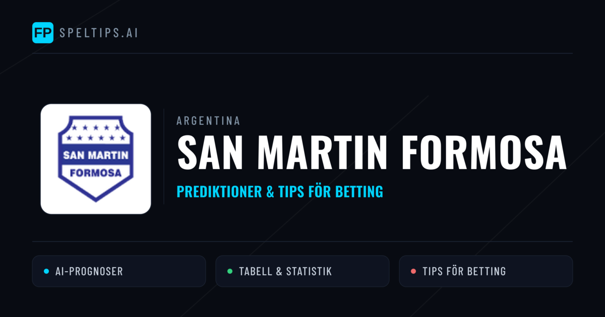 San Martin Formosa Prognoser & Statistik