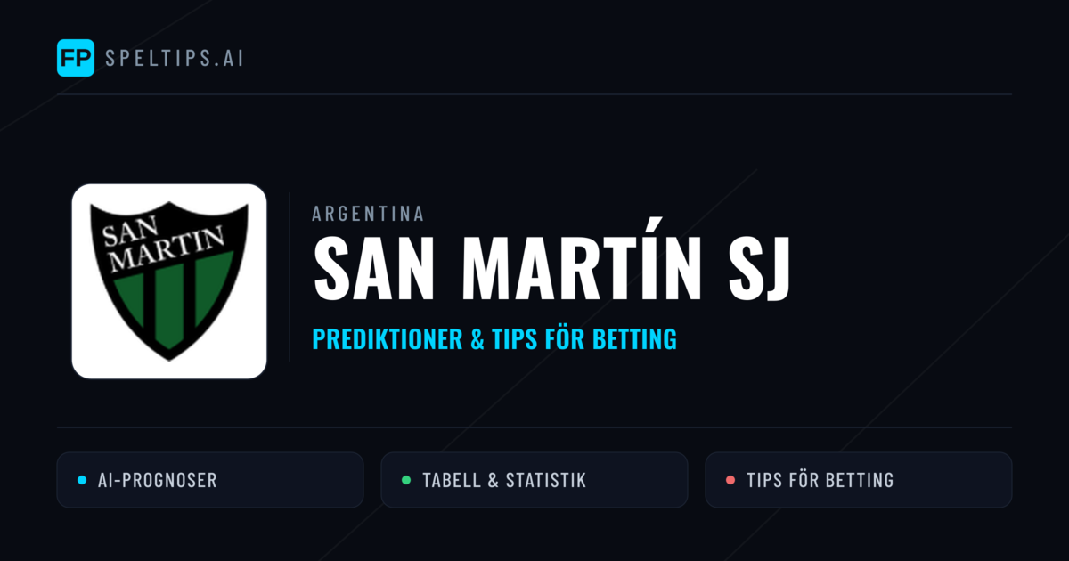 San Martín SJ Prognoser & Statistik