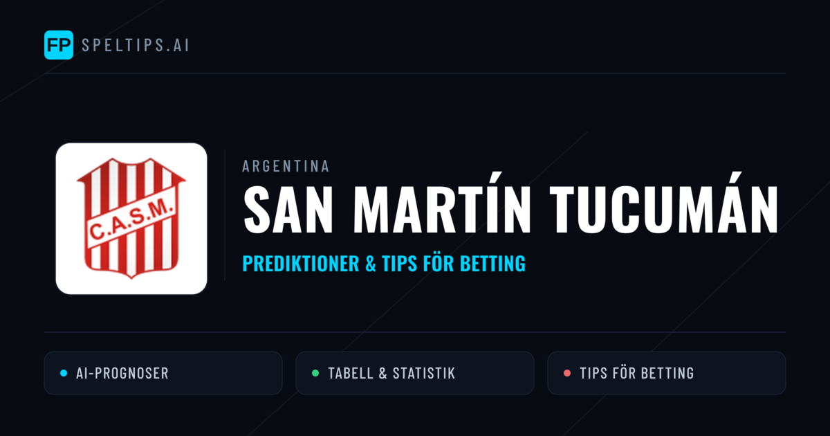 San Martín Tucumán Prognoser & Statistik