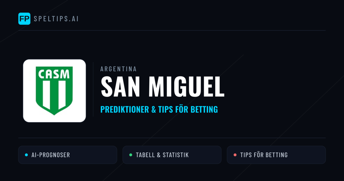 San Miguel Prognoser & Statistik