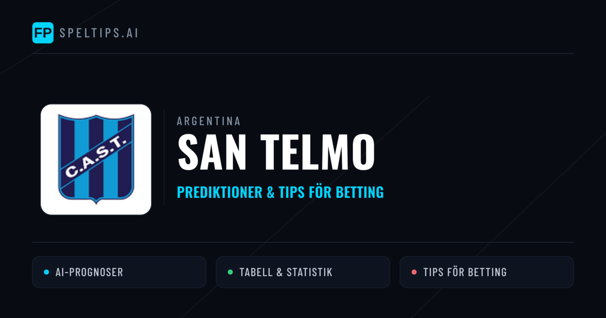 San Telmo Prognoser & Statistik
