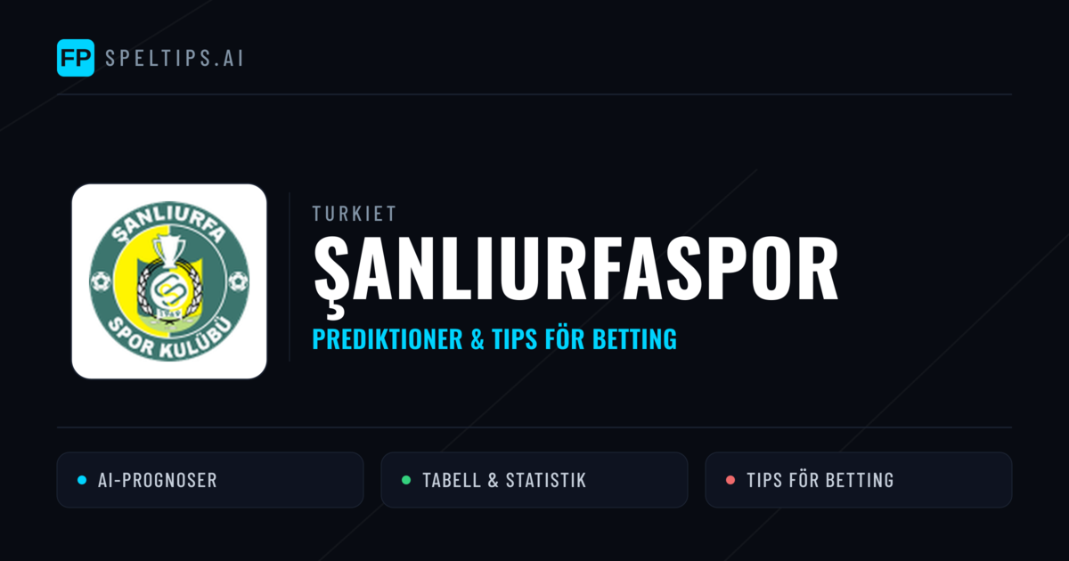 Şanlıurfaspor Prognoser & Statistik