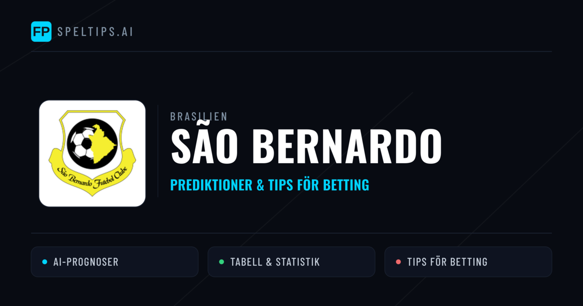 São Bernardo Prognoser & Statistik