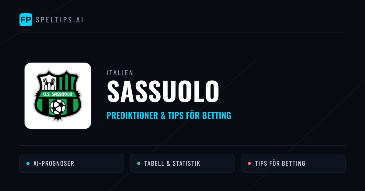 Sassuolo Prognoser & Statistik