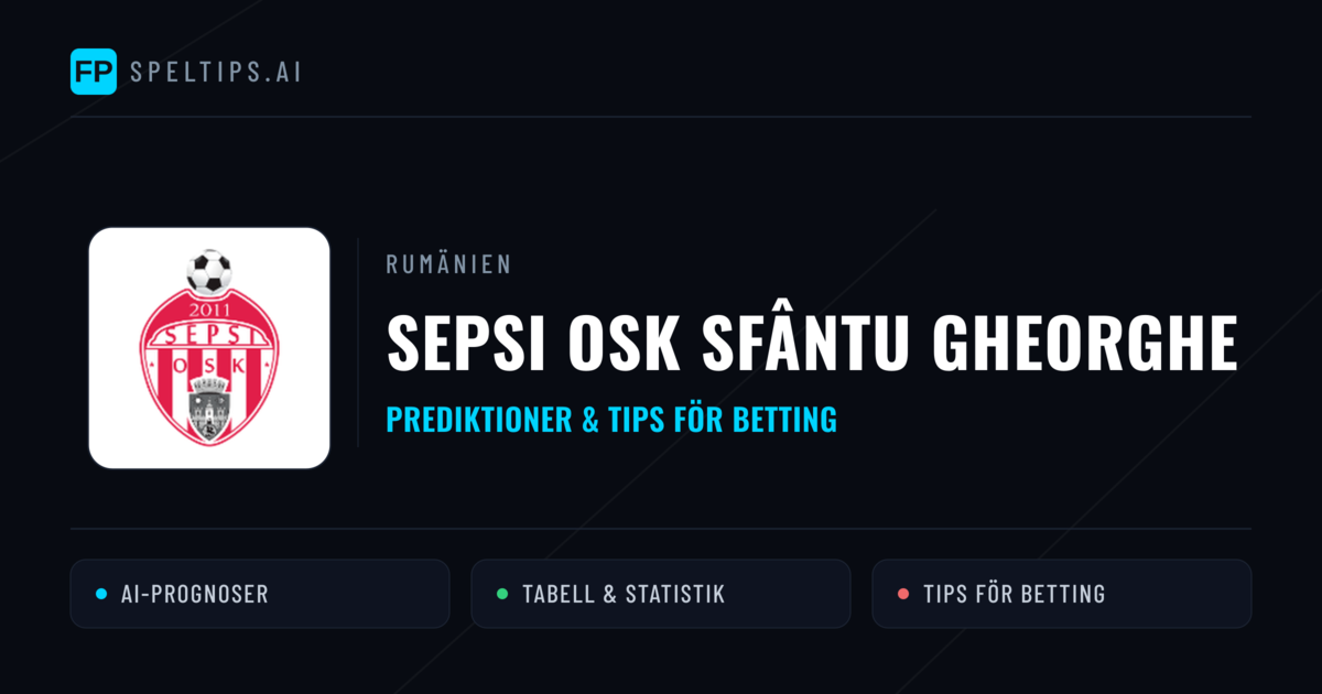 Sepsi OSK Sfântu Gheorghe Prognoser & Statistik